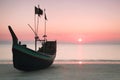 Boat at Saint MartinÃ¢â¬â¢s Island of Bangladesh Royalty Free Stock Photo